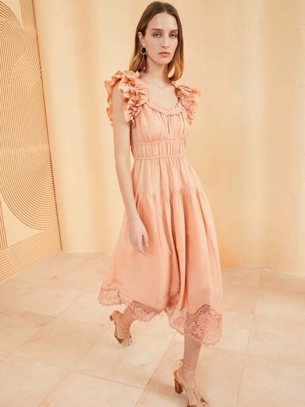 Ulta Johnson The Leona dress peach color
